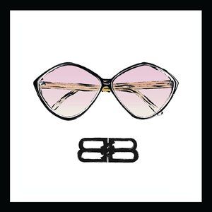 Millennial shades original fashion art. Fan art fashion print in custom frame